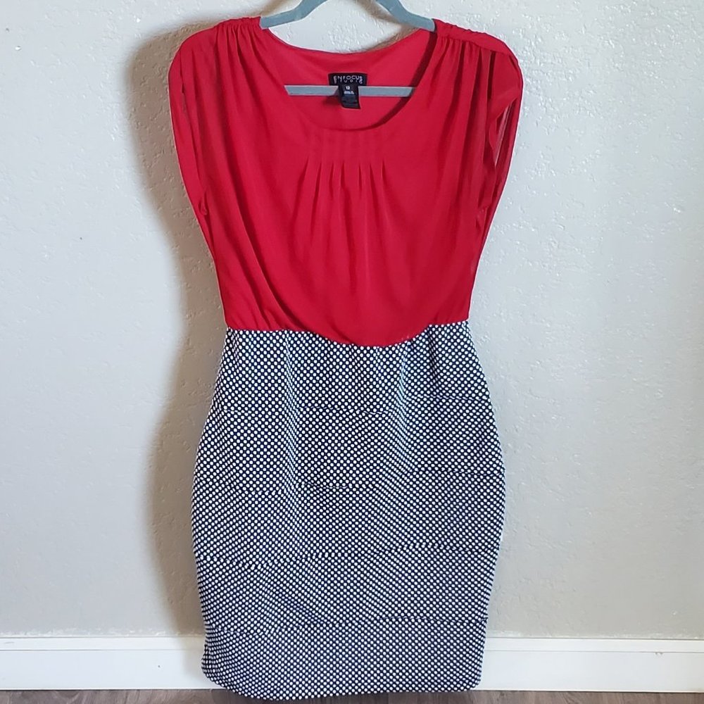 Enfocus Studio Red Black and White Polkadot Dress Size 12